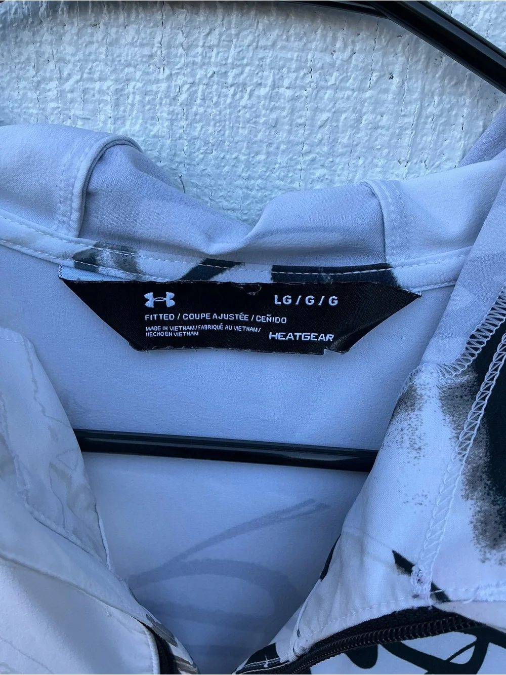 Under Armour HeatGear White Abstract Graphic Full Zip Performance Hoodie